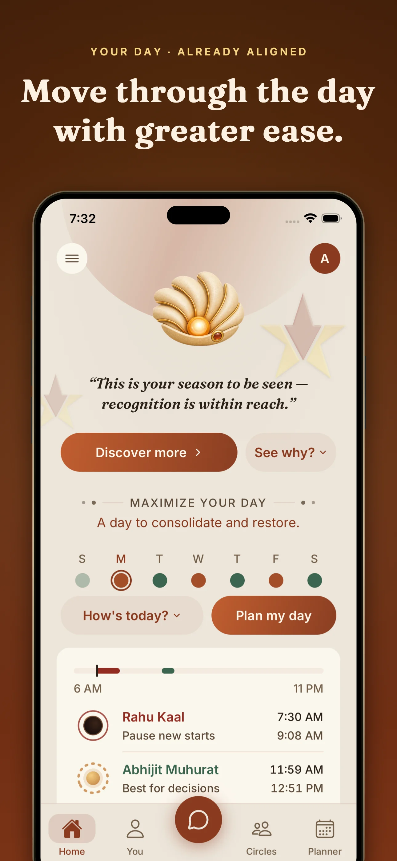 VedicSync Home screen